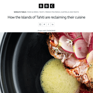 Article sur la cuisine tahitienne paru sur le site de la BBC