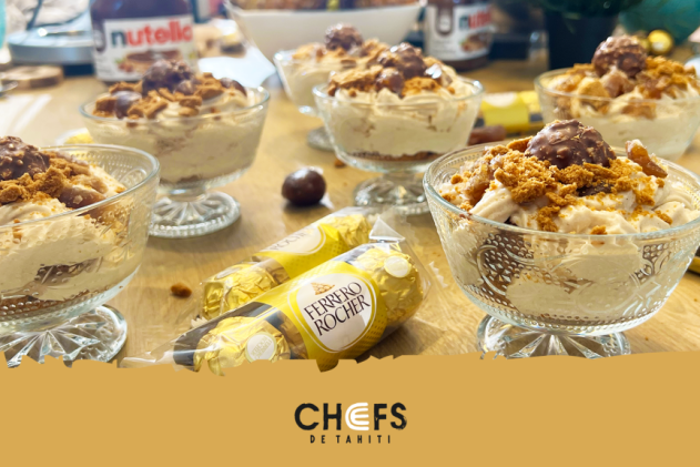 Verrine Trifle de marron et Ferrero Rocher