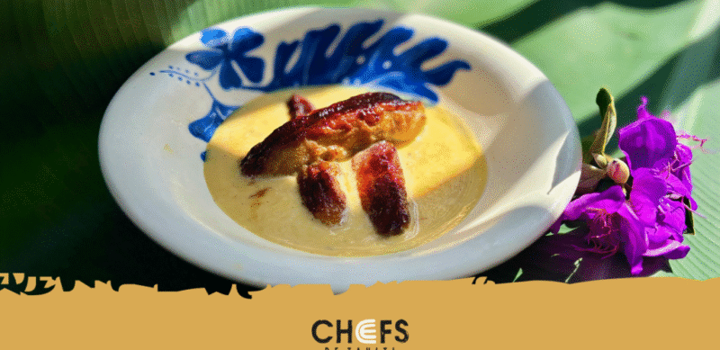 Bananes à la crème anglaise